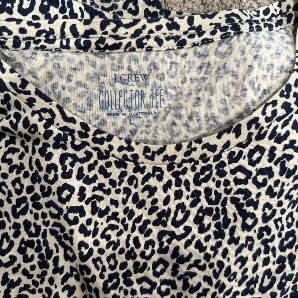 J. Crew Animal Print Top in Black and Cream